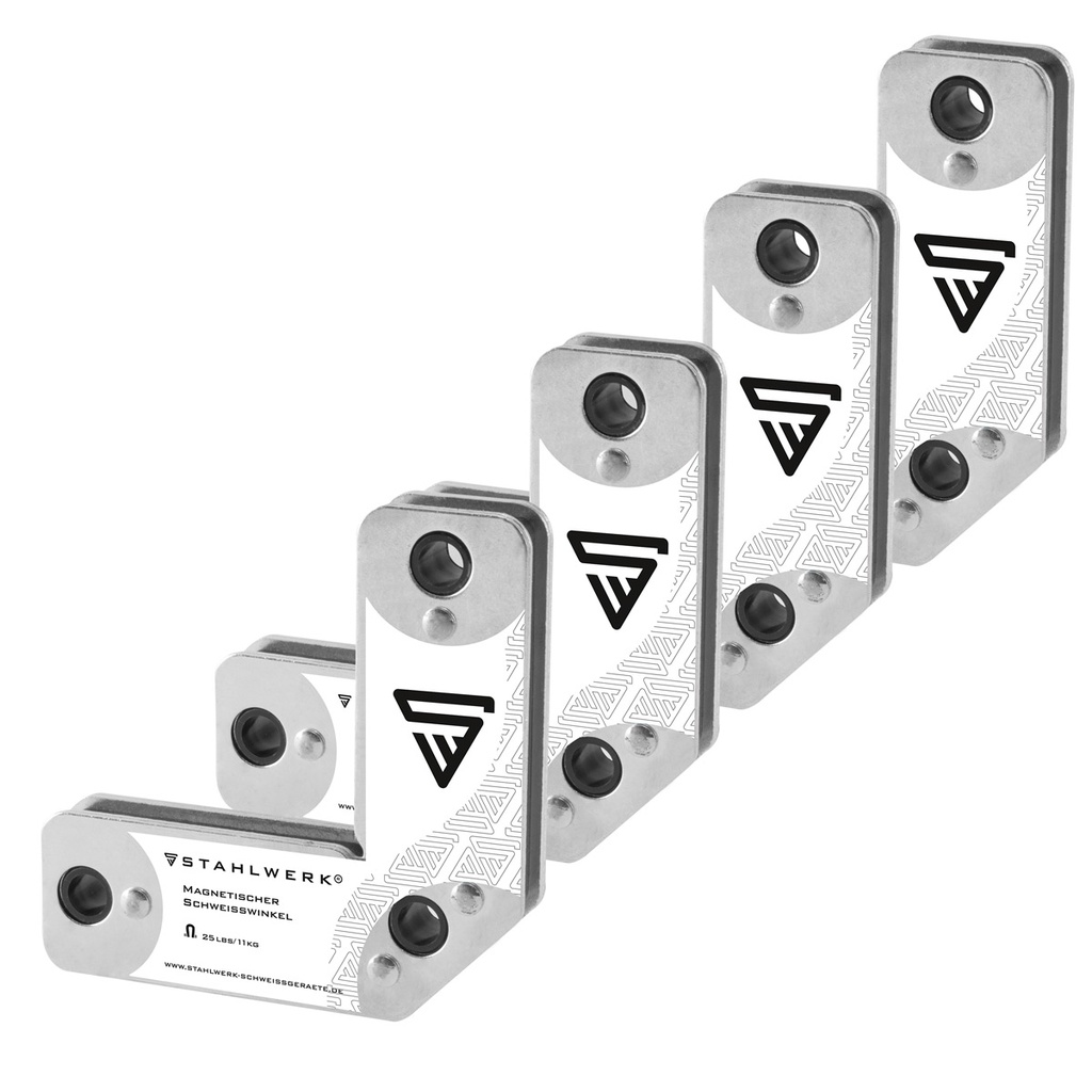 STAHLWERK 4er Set Magnet-Schweißwinkel 11,3 kg | 25 lbs praktischer Schweißmagnet | Magnetwinkel | Schweißpositionierer mit starker Haftkraft