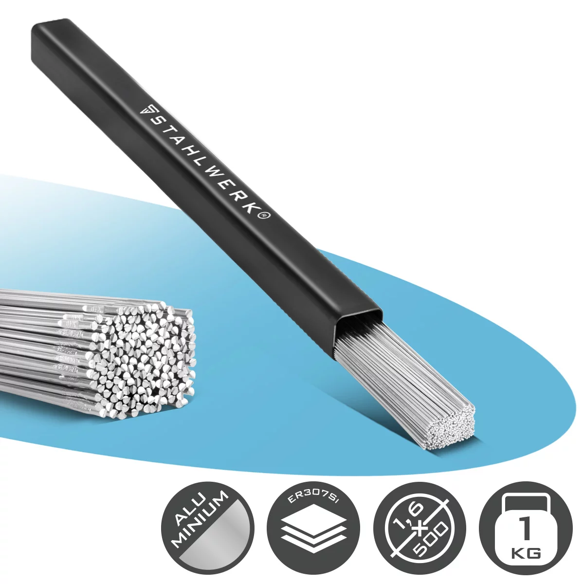 STAHLWERK Schweißstäbe WIG Zusatz ER4043Si5 Aluminium 1,6 mm x 500 mm 1 kg
