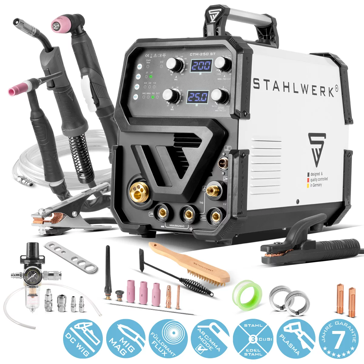 STAHLWERK 4 in 1 Kombi-Schweißgerät CTM-250 ST mit 200 A und 50 A Plasma-Funktion