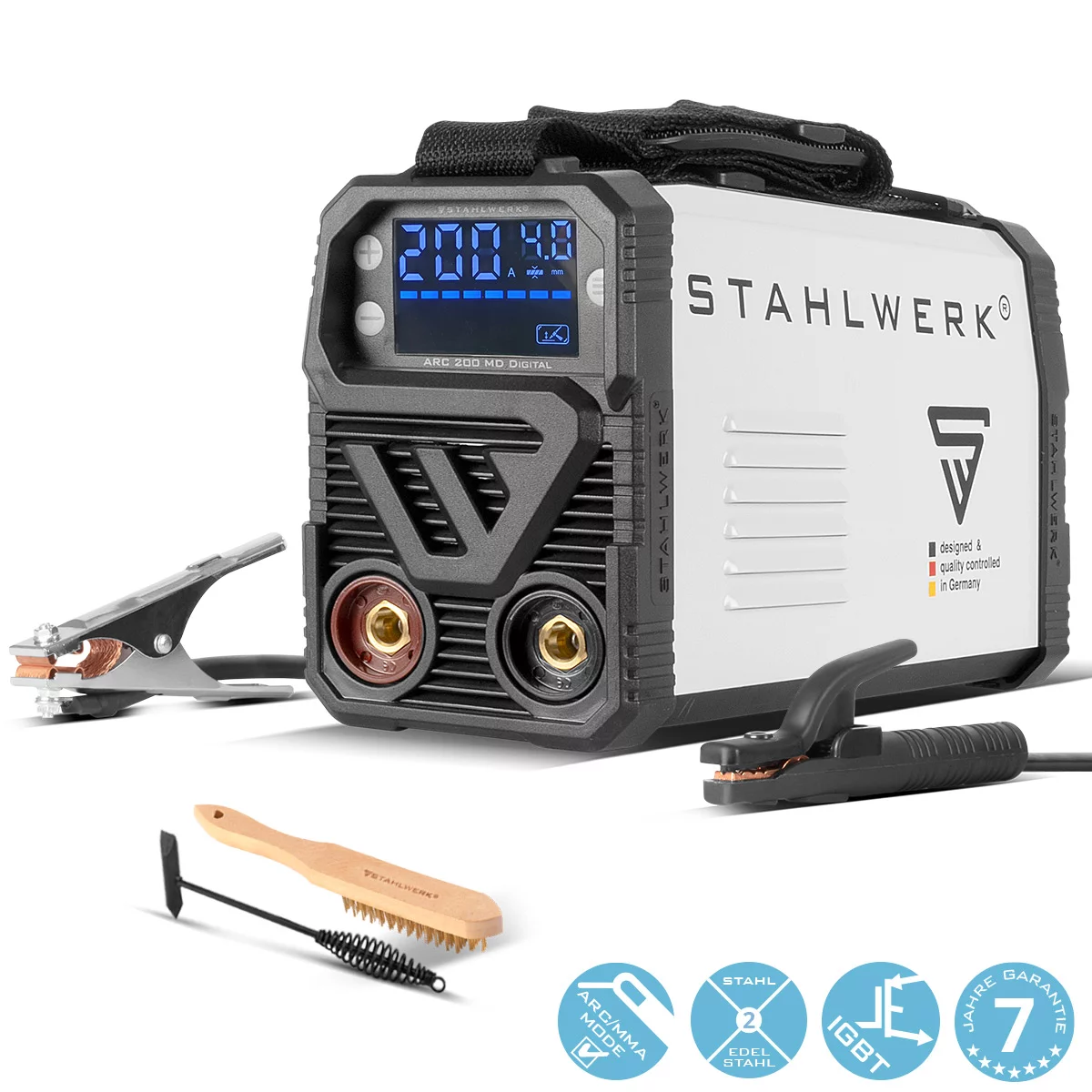 STAHLWERK Schweißgerät ARC 200 MD Digital - DC MMA Lift-TIG Inverter 200 Ampere