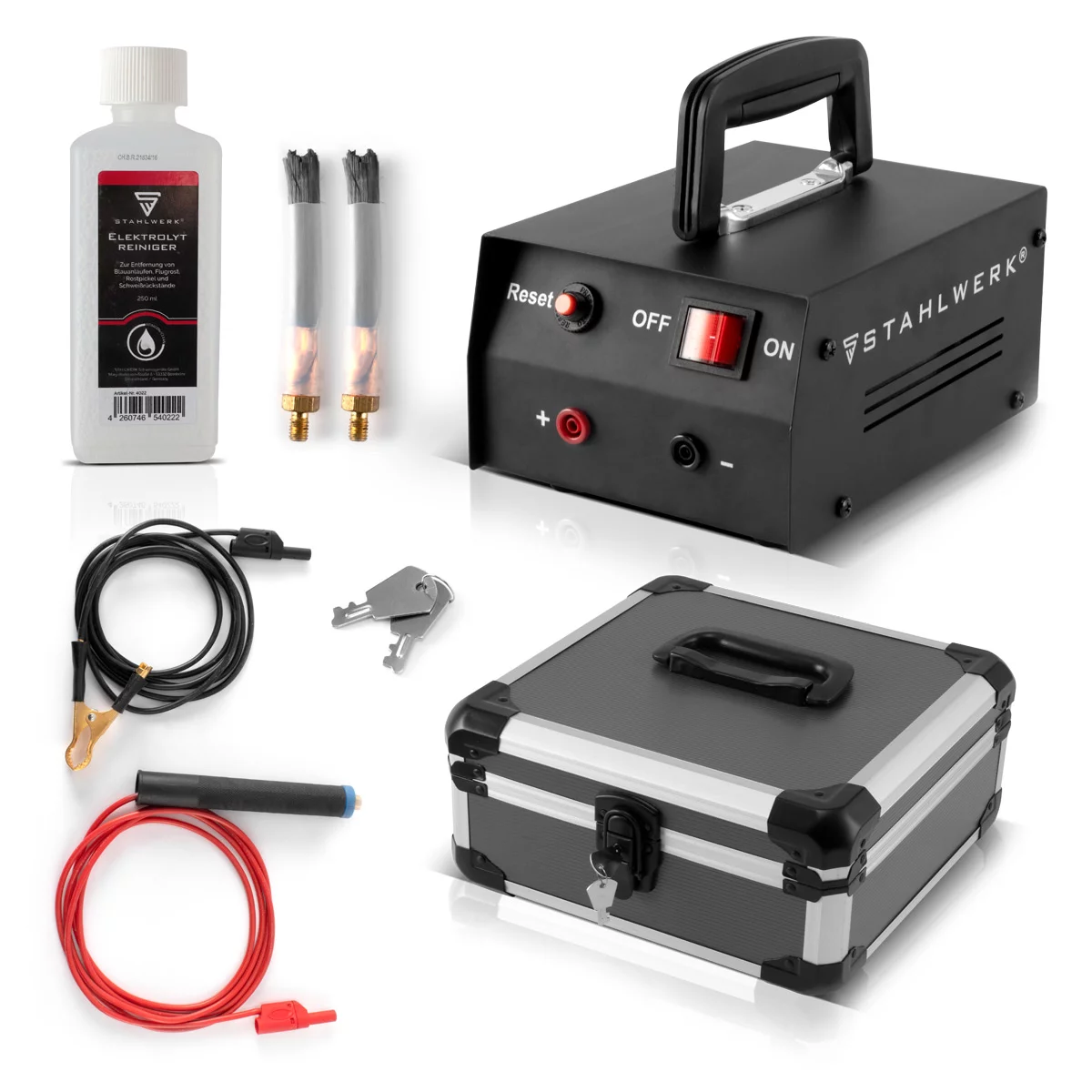 STAHLWERK SRG-300 Pro Schweißnaht-Reinigungsgerät, Beizgerät, Passiviergerät zur elektrolytischen Reinigung und Veredelung von Schweißnähten