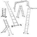 STAHLWERK Mehrzweckleiter ML-356 ST 150 kg Tragkraft, 3 in 1 Leitergerüst