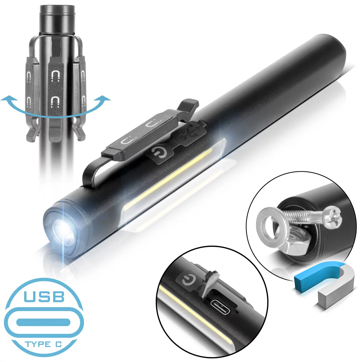 STAHLWERK LED-Arbeitsleuchte Stablampe 600 mAH magnetische LED-Werkstattlampe
