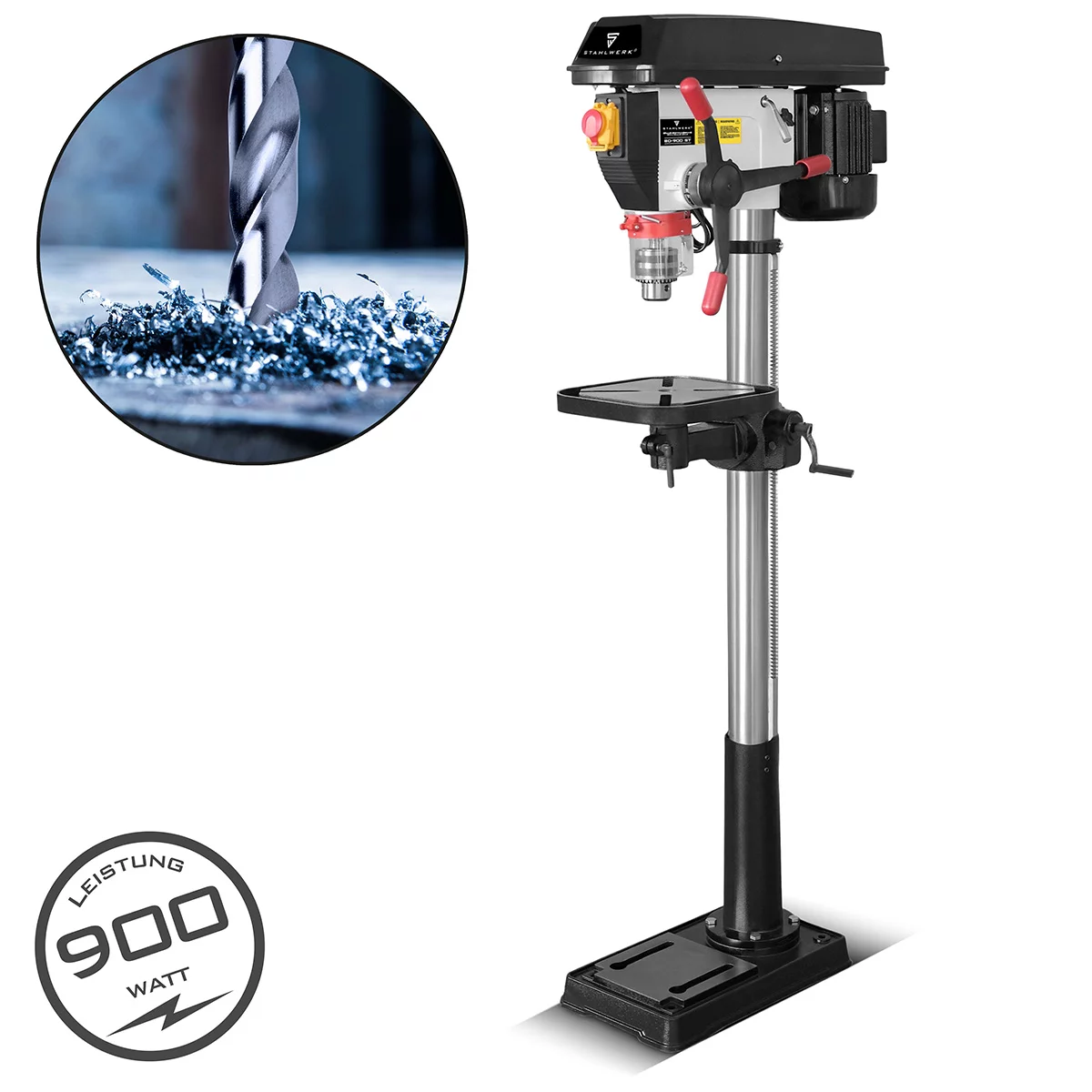STAHLWERK BD-900 ST Säulenbohrmaschine 900W Leistung 280 - 2.380 U/min Ø 20 mm