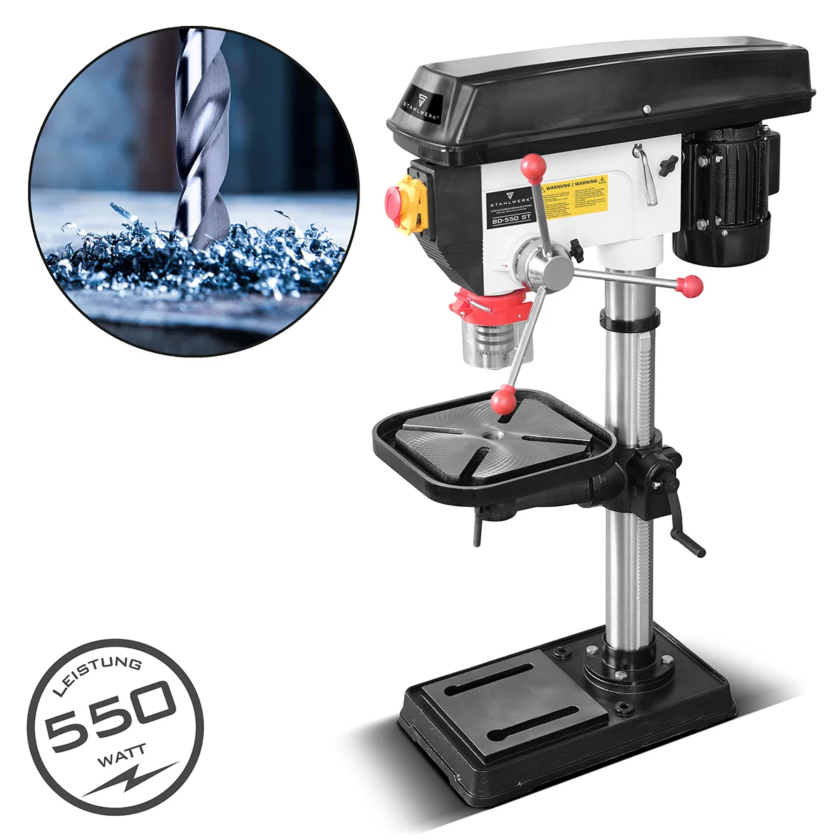 STAHLWERK BD-550 ST Säulenbohrmaschine 550W Leistung 200-2.800U/min Ø 16 mm