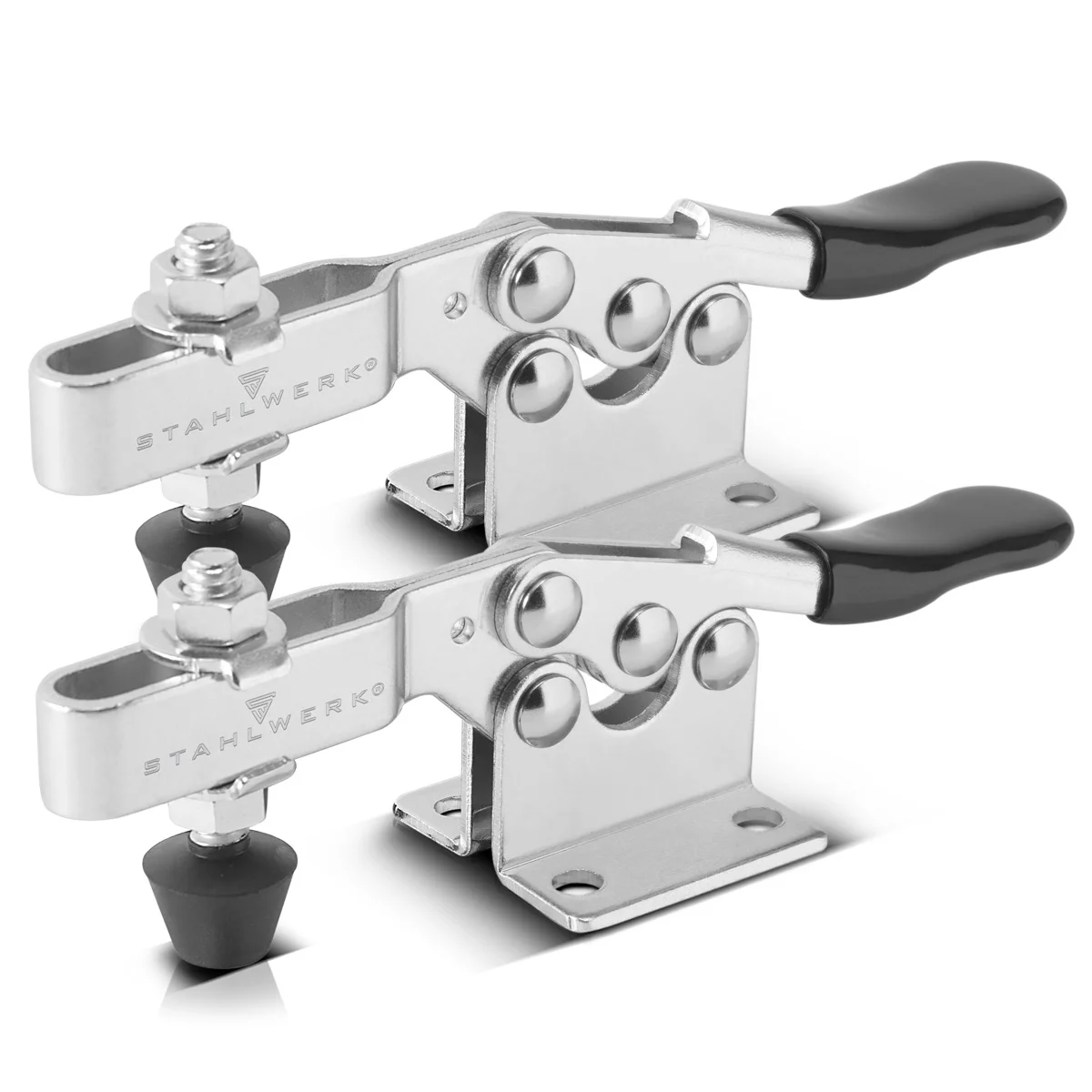 STAHLWERK Knebelklemme 2er Set 90kg 198lbs Senkrechtspanner Kniehebelspanner
