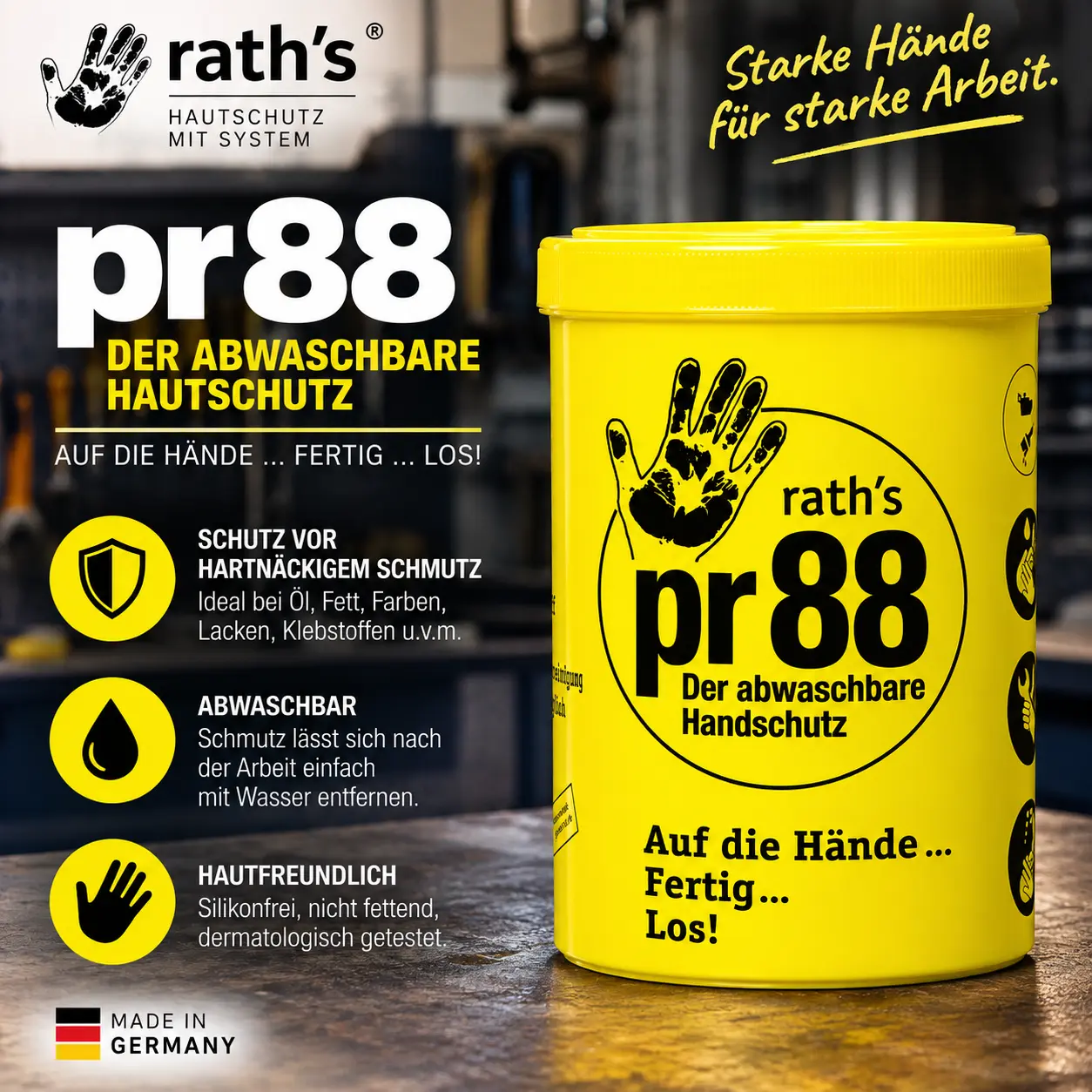 rath’s pr88 Hautschutzcreme – 1000 ml Dose